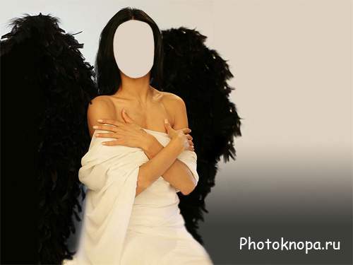 Костюм ангела - Брюнетка с темными крыльями