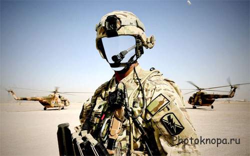 Солдат в военной форме - шаблон для мужчин