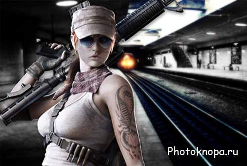 Шаблон женский - В метро с оружием