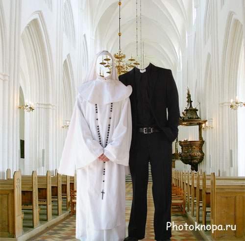 Шаблон для мужчин - Монашка и священник