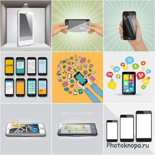 Гаджеты, айфоны, смартфоны в векторе Гаджеты, айфоны, смартфоны в векторе