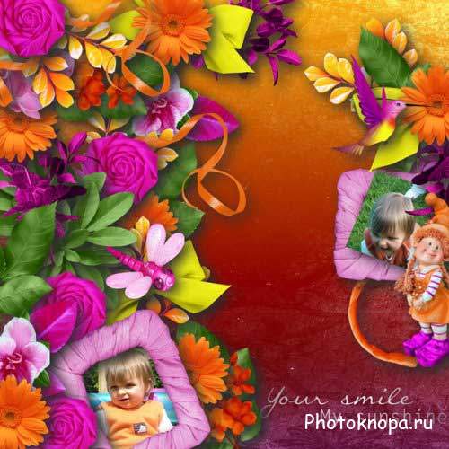 Яркий цветочный скрап-комплект - Цветочная симфония 