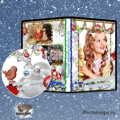 Обложка и задувка DVD - Новогодняя мишура и снежинки