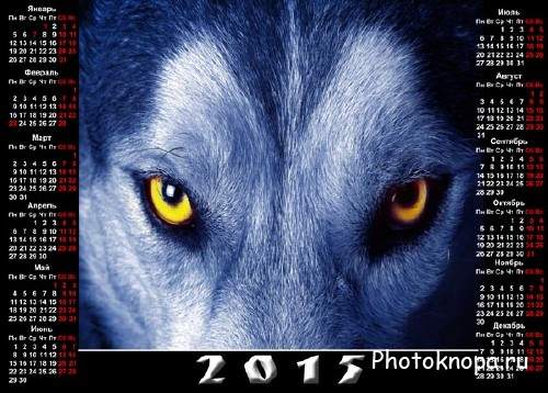 Календарь на 2015 год - Глаза волка