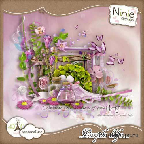 Цветочный скрап-комплект - Жизнь в пурпуре 