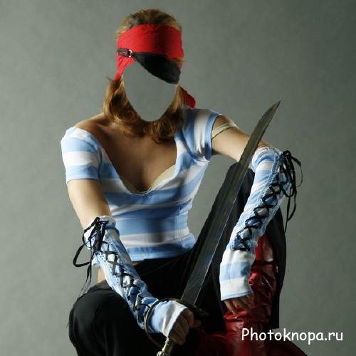  Женский шаблон - Пиратка в костюме 