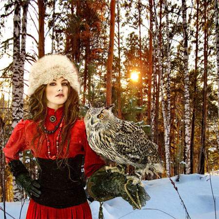Шаблон женский – В зимнем лесу Шаблон женский – В зимнем лесу