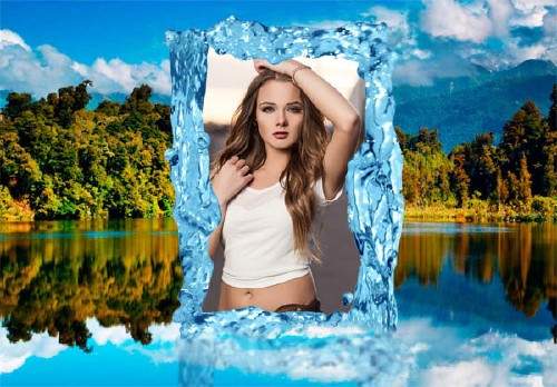 Рамка для фотошопа - Горное озеро Рамка для фотошопа - Горное озеро