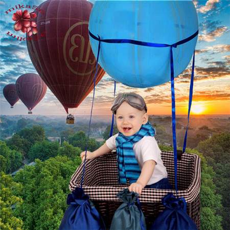 Шаблон  детский – На воздушном шаре