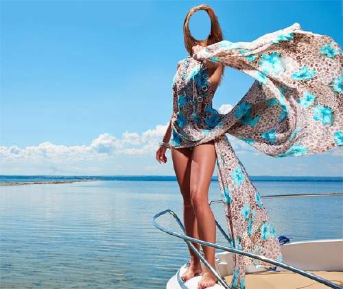 Шаблон для фотошопа - Летний отдых на яхте в море Шаблон для фотошопа - Летний отдых на яхте в море
