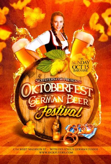 PSD исходник флаера - Oktoberfest festival PSD исходник флаера - Oktoberfest festival