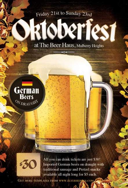 PSD исходник флаера - Oktoberfest Fv PSD исходник флаера - Oktoberfest Fv