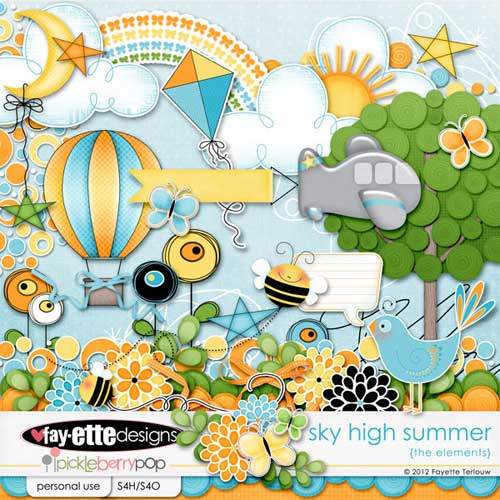 Детский скрап-набор - Sky High Summer Детский скрап-набор - Sky High Summer