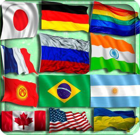 Клипарты для фотошопа - Флаги разных стран