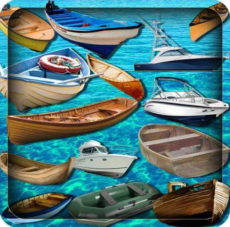 Прозрачные клипарты для фотошопа - Моторные и весельные лодки