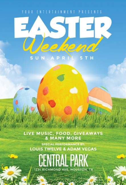 Easter Weekend psd flyer template Easter Weekend psd flyer template