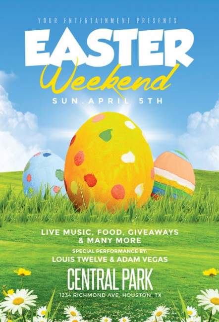 Easter Weekend psd flyer template