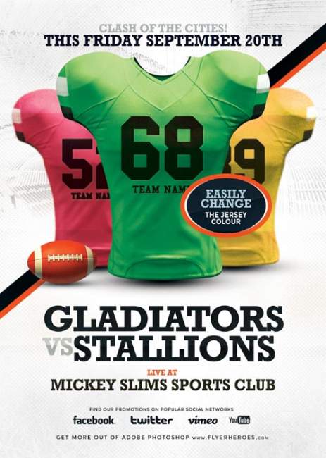 American Football psd flyer template American Football psd flyer template