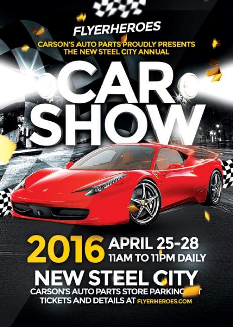 Car Show psd flyer template