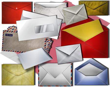 Прозрачные клипарты для фотошопа - Почтовые конверты