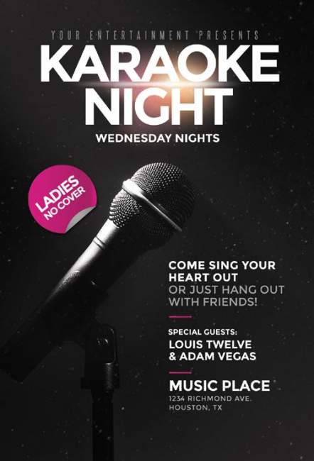 Karaoke Night psd flyer template