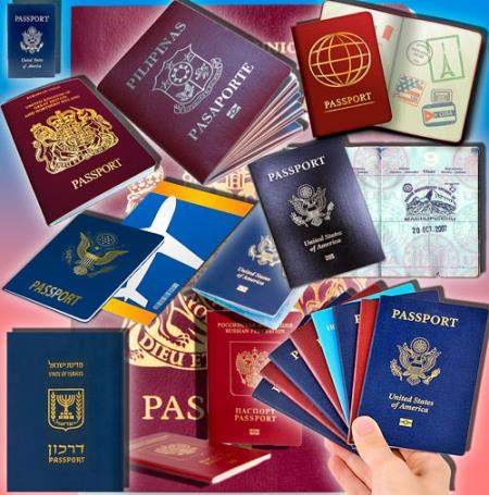Клипарты для фотошопа - Паспорта разных стран