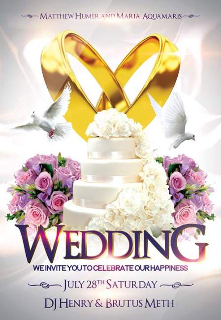 Wedding 2 psd flyer template