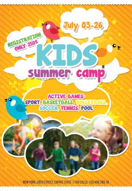 Kids Summer Camp psd flyer template Kids Summer Camp psd flyer template