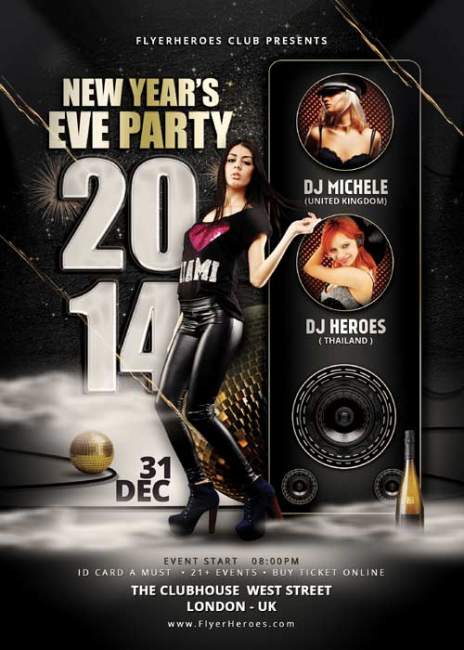 New Years Eve Party psd flyer template New Years Eve Party psd flyer template