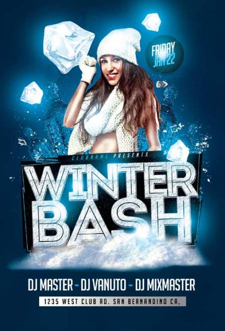 Winter Bash psd flyer template Winter Bash psd flyer template