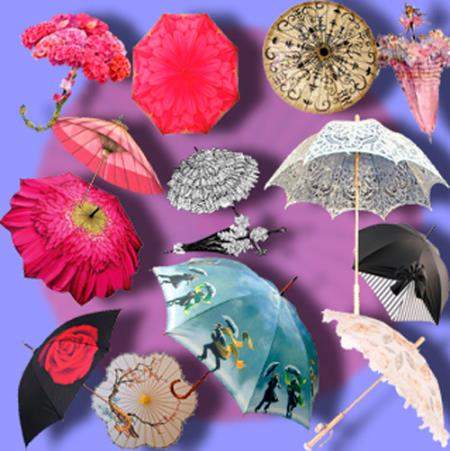 Png клипарты для фоторамки - Летние зонтики