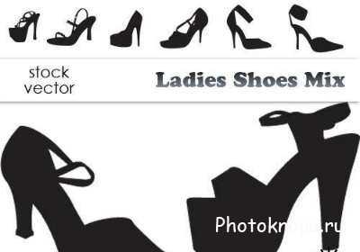 Женская обувь в векторе (туфли, сапоги)