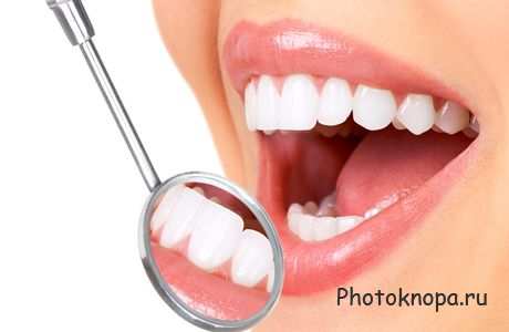 Здоровые зубы, белая улыбка и стоматология - растровые клипарты