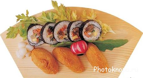 Восточная рыбная кухня (суши, роллы) - растровый клипарт