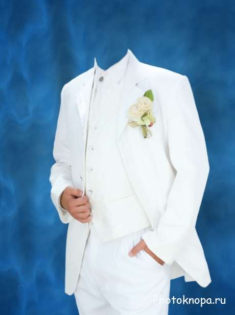 Шаблон для photoshop - Парень в белом костюме