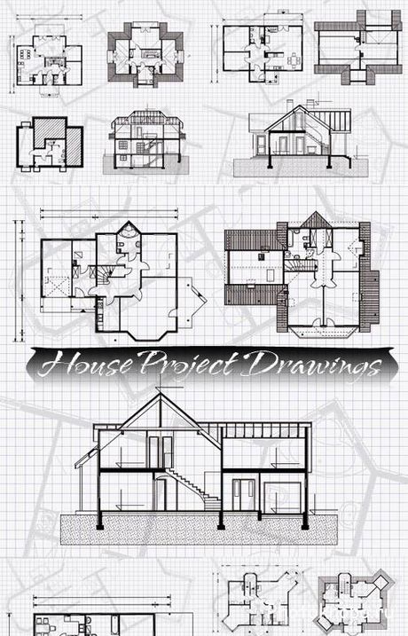 Проекты домов векторный клипарт - House Project