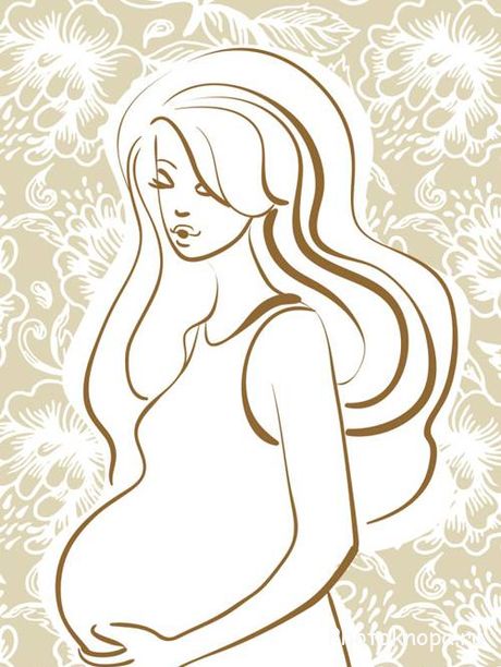 Материнство, беременность - беременная женщина в векторе