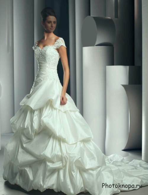 Шаблон photoshop - Невеста в красивом свадебном платье