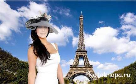 Шаблон для photoshop - Девушка парижанка