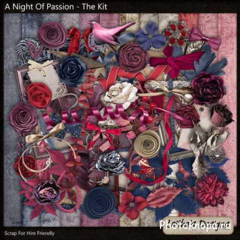 Винтажный романтический скрап-комплект - Ночь страсти
