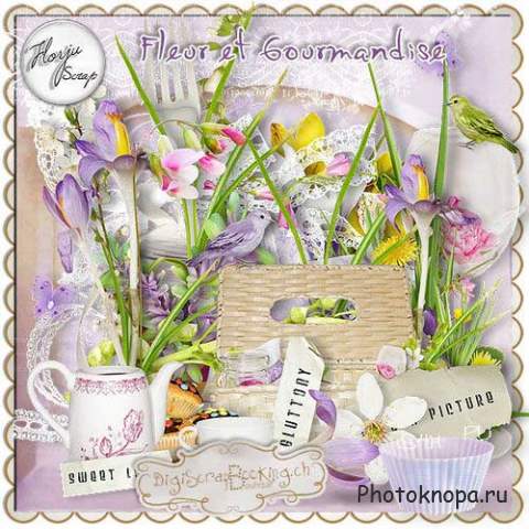 Великолепный цветочный скрап-комплект - Fleur et gourmandise