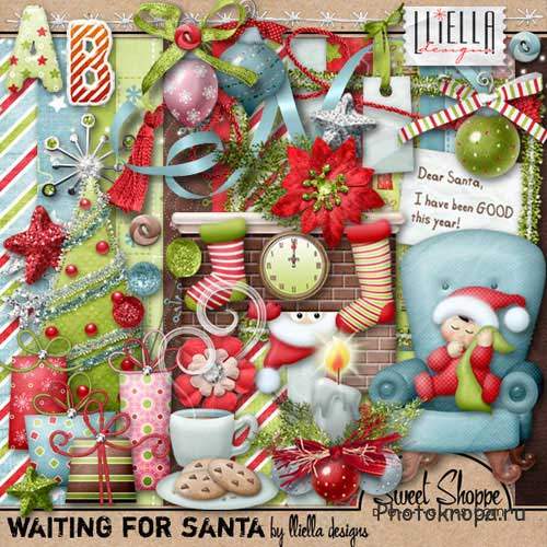 Детский рождественский скрап-комплект - В ожидании Санты