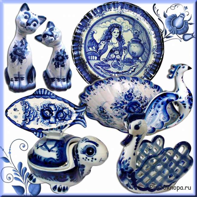 Гжель – знаменитый народный промысел (узоры, декоративные элементы, изысканная посуда)
