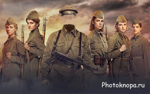Мужской фото шаблон - Солдаты Второй мировой