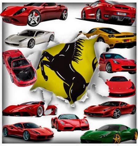 Прозрачные клипарты для фотошопа - Автомобили Ferrari